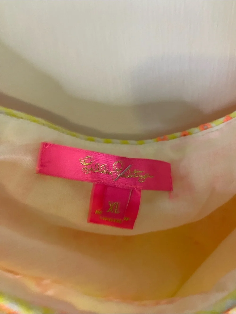 Lilly Pulitzer Yellow and Orange Printed Puff-Sleeve Blouse